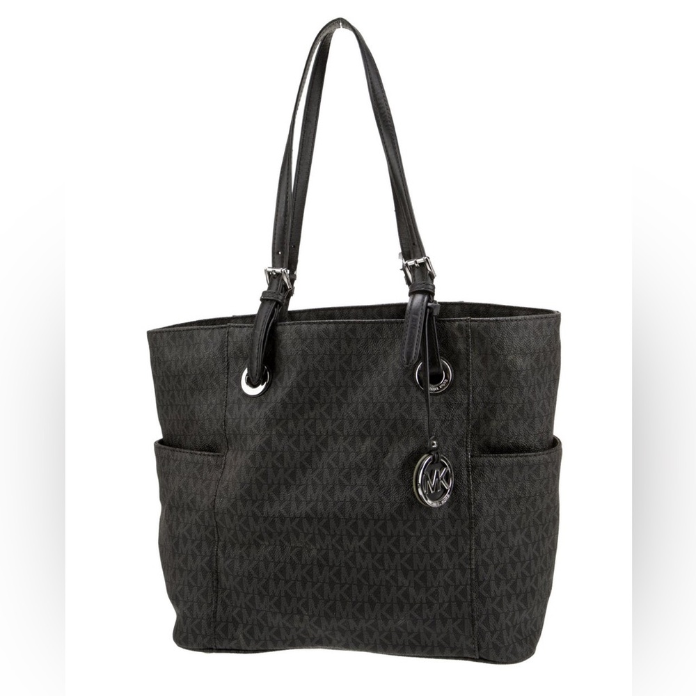 Michael Kors Black Monogram Leather Tote